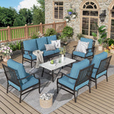MIXPATIO 6-Piece Patio Conversation Set, Coffee Table, E-Coated Frame