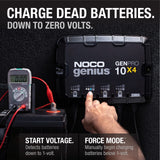 NOCO Genius GENPRO10X4: 4-Bank, 40A Onboard Battery Charger - 10A Per Bank, 12V Waterproof Marine Charger with Overcharge Protection & Temperature Compensation – for Lead-Acid & Lithium Batteries