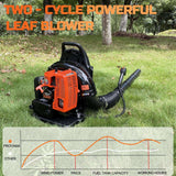 PROYAMA 72CC Gas Backpack Leaf Blower, 2-Cycle 880CFM 275MPH Gas Powered Engine, 2 in 1 Nozzle Low Vibration and Ergonomic Design with Cruise Control for Outdoor GardenYard Cleaning and Snow Removal