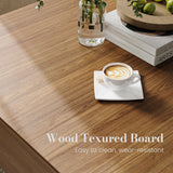 POVISON Modern Square Coffee Table with Storage, 35.43" Wood Coffee Table for Living Room Table Walnut, Fully Assembled
