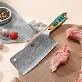 WILDMOK Meat Cleaver Knife, 6.5 Inch Cleaver Kitchen Knife, Damascus Steel Chopper Butcher Knife Damascus Steel, For Home Kitchen and Restaurant