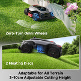 MOVA LiDAX Ultra 3000 AWD Robot Lawn Mower Wire Free RTK Free for up to 0.75 Acre*Dual Maps, 360° 3D LiDAR & AI Dual Vision Mapping, Robotic Mower with 4G, for 80% Slopes, Cutting Height 1.2”–3.9“