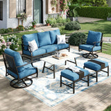 MIXPATIO 6-Piece Patio Conversation Set, Swivel Chairs, Coffee Table
