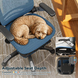 Ergonomic Office Chair with Footrest – High Back Executive Mesh Desk Chair for Corporate & Home, 135° Recline Task Computer Chair with Flip-Up Arms, Wide Seat, Class-4 Cylinder, 300 LBS - GY01BL-FT