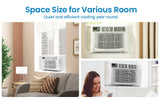 10,000 BTU Smart Window Air Conditioner with 3 Modes, Cools Up to 450 Sq.Ft