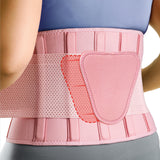 FEATOL Back Brace for Lower Back Pain, Breathable Back Support Belt for Women & Men, Pink, 3XL (Circumference:54-63")