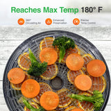 NutriChef Electric Countertop Food Dehydrator - Professional Multi-Tier Food Preserver - Dehydrates Fish, Meats, Mushrooms, Fruits & Vegetables - 5 Easy to Clean Stackable Trays., One Size, Black
