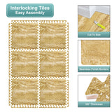 Sorbus 48 Sq. Ft. Wood Grain Floor Tiles Foam Mat EVA Interlocking Mats Tile 3/8-Inch Thick Flooring Wood Puzzle Exercise Mats w/Borders - Home Playroom Basement, Apartment, Trade Show, Baby, Dance