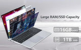15.6" Gaming Laptop intel i3 6006/6100/7100 Office Notebook PC IPS Fingerprint 16GB RAM 1TB SSD Windows 11 Pro Laptop PC Gamer