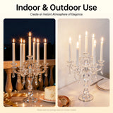Crystal Candelabra, 7Arm Candlestick Holders Centerpiece, Wedding Party