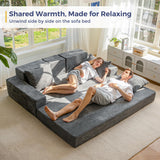 MAXYOYO Sofa Bed, 80-Inch Oversized Boneless Loveseat, 2 Cup Holders