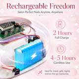 Rechargeable UV/LED Nail Lamp with Auto Sensor, Portable Cordless Gel Nail Dryer Light 4 Timings & Diamond LCD Screen, UV Light for Gel