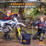 Ridgewinder Portable Shower for Camping with Dry Bag - Camp Shower with Rechargeable Battery and Included 10L Dry Bag for Water Storage. Complete Camping Shower in a Bag (+Sprayer Attachment).