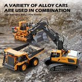 ADTHLIER Remote Control Excavator Toy for Boys 6-11 yrs Old,11-Channel RC Excavator Toy,with Metal Shovel,2.4Ghz RC Construction Vehicle,Ideal Gifts for Kids on