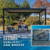 Backyard Discovery Sarasota 20' x 10' Galvanized Steel Louvered Pergola Kit with Adjustable Roof