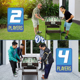 SereneLife Folding Foosball Table, 4’ x 2’ Full Competition Size Foldable Space Saving Table Soccer for Home, Arcade Game Room, for Indoor or Outdoor, Family Game Night, Perfect for Kids and Adults