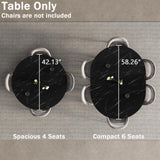 MECHYIN 42"-58" Extendable Round Dining Table for 4-6