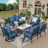 MIXPATIO 6-Piece Patio Conversation Set, Swivel Chairs, Coffee Table
