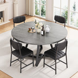 Round Kitchen Dining Room Table for 2-4, Circle Dining Dinner Table with Pedestal Metal Frame