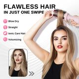 Smooth Style Heated Comb + Blow Dryer Brush,2-in-1 Hot Air Brush for One-Step Straightener