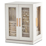 360° Rotating Velvet Jewelry Organizer Box with 5 Drawers for rings earrings