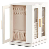 360° Rotating Velvet Jewelry Organizer Box with 5 Drawers for rings earrings