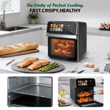 10QT Air Fryer Toaster Oven Combo with 10 Presets, Family Size Compact Oven