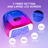 60W Rechargeable UV LED Nail Dryer Lamp, 42 Beads Portable Auto Sensor & Quick Dry Nail Machine