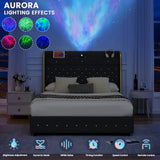 LED Bed Frame with Star Projector & Storage Drawers, Full Queen King Size