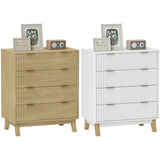 4 Drawer Dresser for Bedroom, Fluted Chest of Drawers