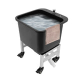 Freestanding Floor Commercial Mop Sink with Rollers, Plastic Mop Sink Service Basin with Drain Botton,