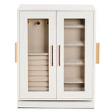 360° Rotating Velvet Jewelry Organizer Box with 5 Drawers for rings earrings