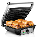 Electric Panini Press Griddle for Grilled Cheese Sandwich Maker 4-Slice Non-Stick