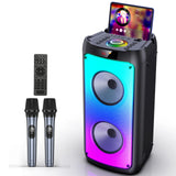 Wireless Bluetooth Speaker, Karaoke Machine with 2 Microphone, Home