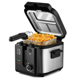 2.5L 1500W Electric Deep Fryer (US Plug) Large Capacity Countertop Home Fryer
