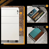 GALAXHERO 3 Drawer Locking Rolling File Cabinet with Security Lock f