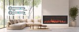 50 inch WiFi Wide Recessed and Wall Mounted Electric Fireplace for Bedroom