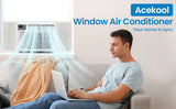 10,000 BTU Smart Window Air Conditioner with 3 Modes, Cools Up to 450 Sq.Ft