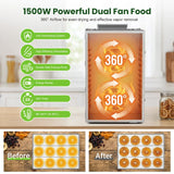 Commercial Food Dehydrator Machine, 1500W Jerky Dehydrators 20 Stainless Steel