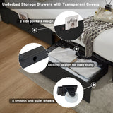 LED Bed Frame with Star Projector & Storage Drawers, Full Queen King Size
