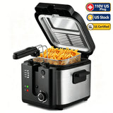 2.5L 1500W Electric Deep Fryer (US Plug) Large Capacity Countertop Home Fryer
