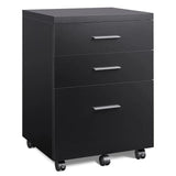 GALAXHERO 3 Drawer Wood File Cabinet Rolling Under Desk Filing Cabinet