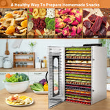 Commercial Grade Food Dehydrator Machine 110V 1500W Stainless Steel 20 Trays