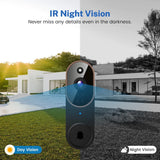 Orbitell Wireless Wi-Fi Video Doorbell Camera with Two Way Audio