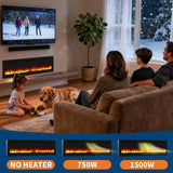 50in Electric Fireplace Wall Mounted Recessed Fireplace Electric w Remote