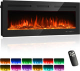 50in Electric Fireplace Wall Mounted Recessed Fireplace Electric w Remote