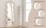 Full Length Mirror, 63" x 24" Floor Mirror, Irregular Wavy Mirror