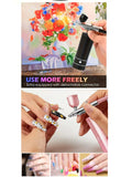 1 Whole Set Airbrush Spray Gun with Tube, Mini Air Pump Set, Airbrush Spray Gun for Nail Art,