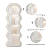 Full Length Mirror, 63" x 24" Floor Mirror, Irregular Wavy Mirror