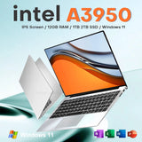2026 Intel Core Atom A3950 Portable Laptop Computer 14.1 inch HD Gaming Laptop Windows 11